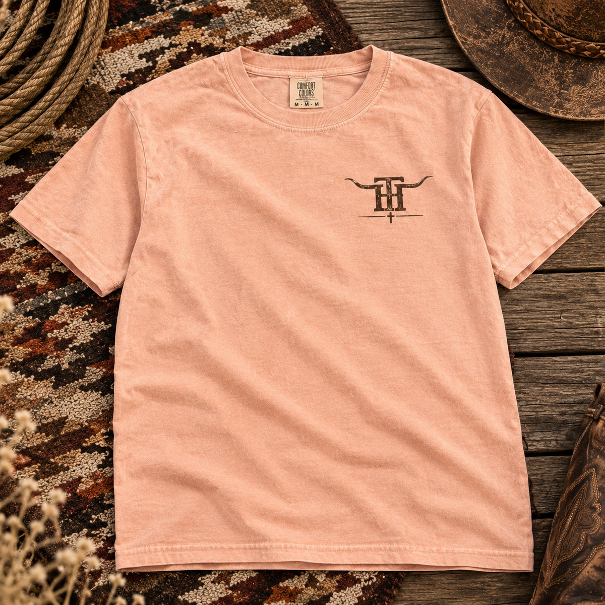 Sunset Clay Twin Horns Ranch Tee