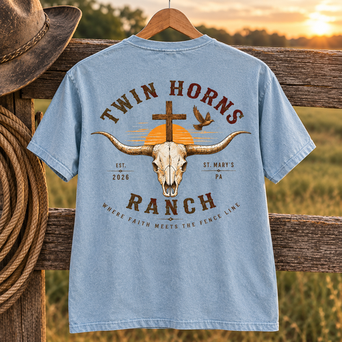 Dusky Sky Twin Horns Ranch Tee