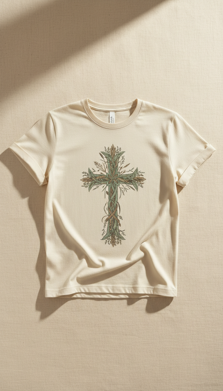 Prairie Grass Cross Emblem tee